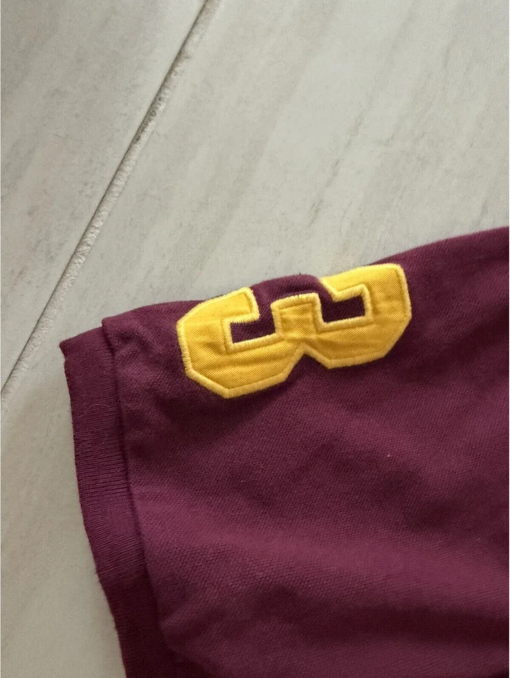Vintage Polo Ralph Lauren Big Pony Polo Shirt Burgundy Blue Stripe Men's L